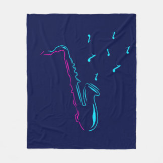 Couverture Polaire Saxophone abstrait