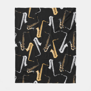 Couverture Polaire Saxophone sans couture motif bg Saxophoniste Music