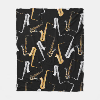 Couverture Polaire Saxophone sans couture motif bg Saxophoniste Music