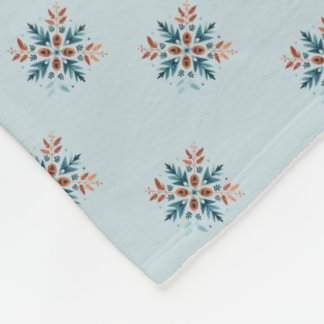 Couverture Polaire Scandinave Folk Snowflake Motiv Motif