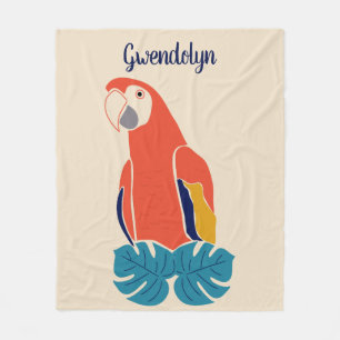 Couverture Polaire Scarlet Macaw Red Bird Personnalisé