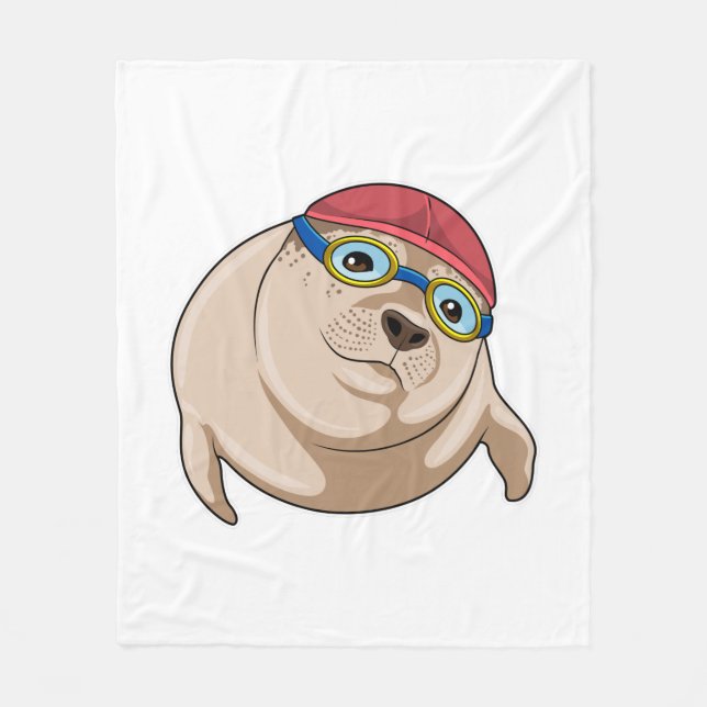 Couverture Polaire Sceau à nager avec lunettes de natation (Devant)
