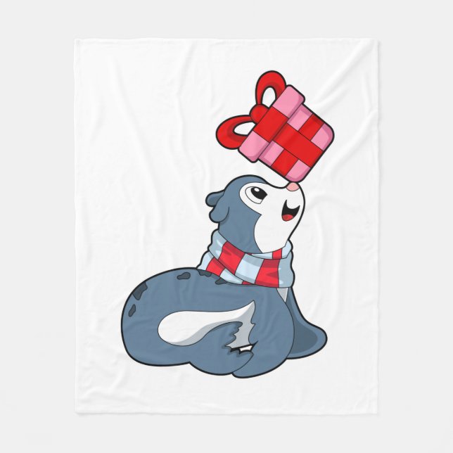 Couverture Polaire Sceau avec cadeau (Devant)