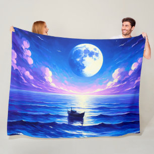 Couverture Polaire Scène de bateau d'Artsy