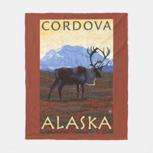 Couverture Polaire Scène de caribou - Cordova, Alaska
