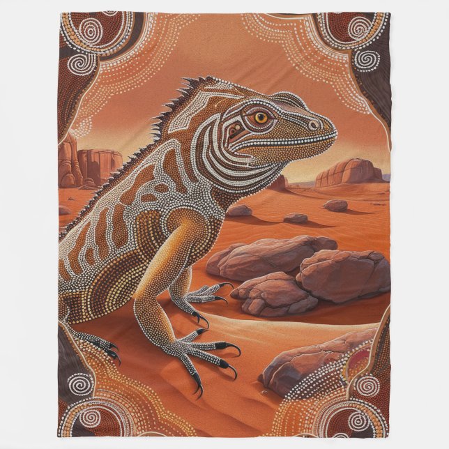 Couverture Polaire Scène de la faune australienne Iguana Lizard (Devant)
