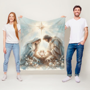 Couverture Polaire Scène de la Nativité de la Sainte Famille radieuse
