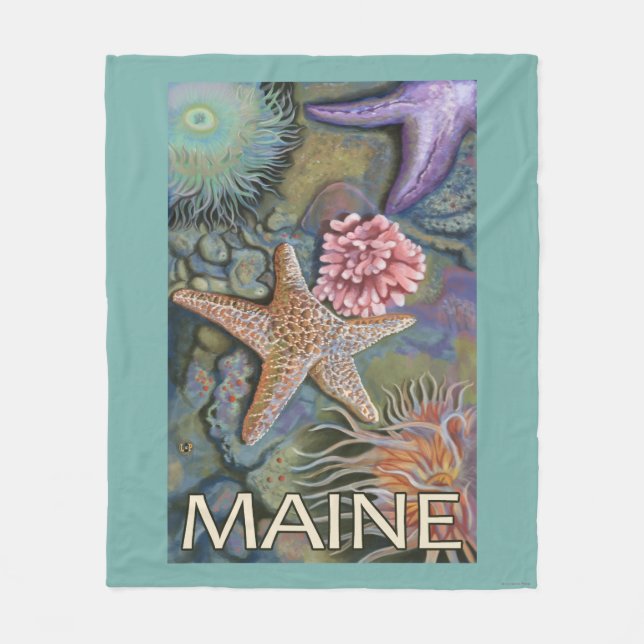 Couverture Polaire Scène de MaineTidepool (Devant)