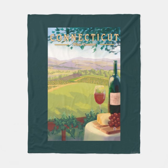 Couverture Polaire Scène de pays de ConnecticutWine (Devant)