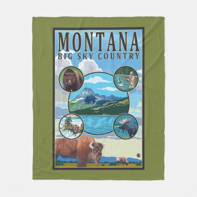 Couverture Polaire Scènes d'état du Montana (Devant)