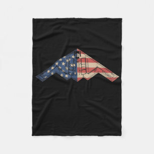 Couverture Polaire Schéma d'avion furtif B-2 Bomber Drapeau américain