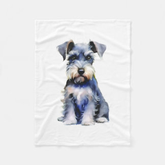 Couverture Polaire Schnauzer miniature d'aquarelle