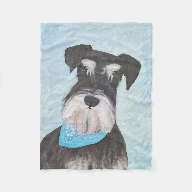Couverture Polaire Schnauzer (Miniature) Peinture - Joli chien origin (Devant)