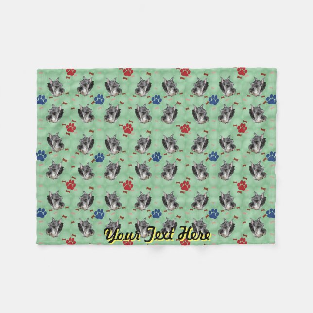 Couverture Polaire Schnauzer Portrait (Devant (Horizontal))