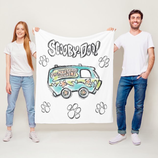 Couverture Polaire Scooby | Mystery Machine Sketch (En situation)