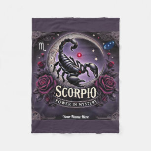 Couverture Polaire Scorpio "Power in Mystery" Blanche en polaire