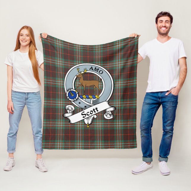 Couverture Polaire Scott Brown Ancien Clan Badge Tartan Plaid (En situation)