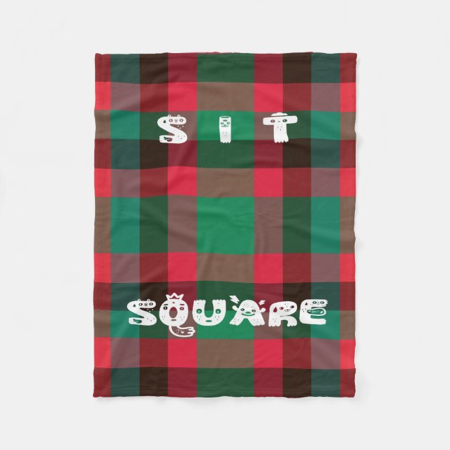 Couverture Polaire Scottish Royal À damiers Tartan Plaid avec texte (Devant)