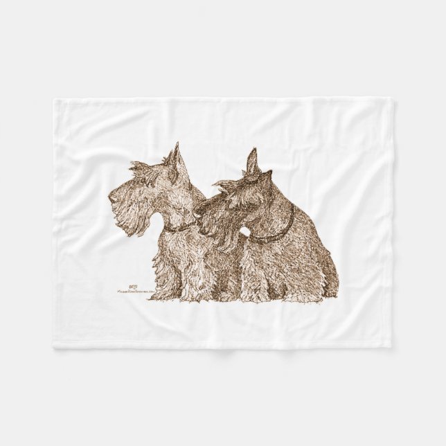 Couverture Polaire Scottish Terriers (Devant (Horizontal))