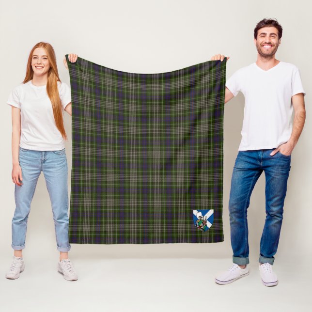 Couverture Polaire Scotts Davidson Tulloch robe Tartan Plaid (En situation)