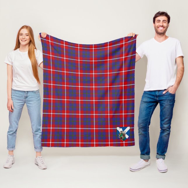 Couverture Polaire Scotts Galloway Red Tartan Plaid (En situation)
