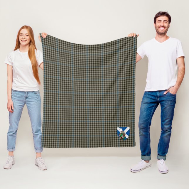 Couverture Polaire Scotts Haig Grey Tartan Plaid (En situation)