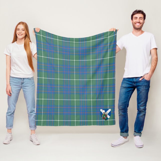 Couverture Polaire Scotts MacIntyre Chasse Ancien Tartan Plaid (En situation)