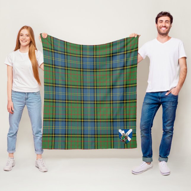 Couverture Polaire Scotts MacMillan Chasse Tartan antique Plaid (En situation)