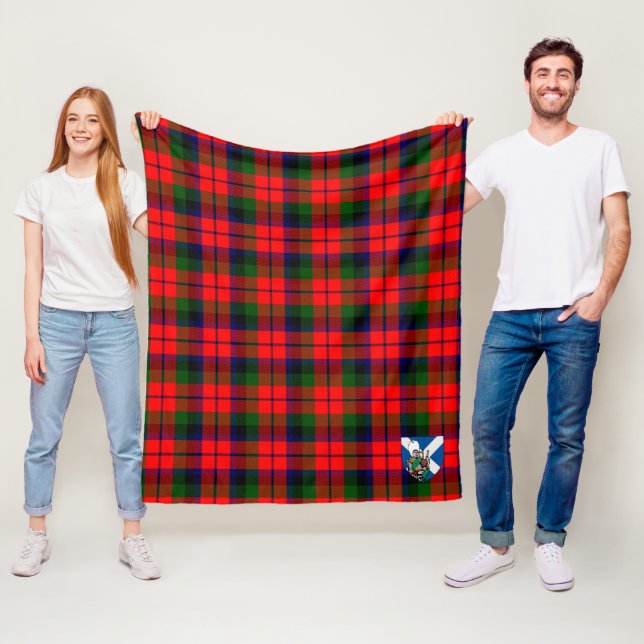 Couverture Polaire Scotts MacNaughton Red Tartan Plaid (En situation)