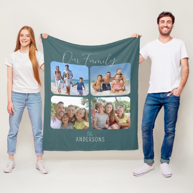 Couverture Polaire Script de collage de photos de famille (En situation)