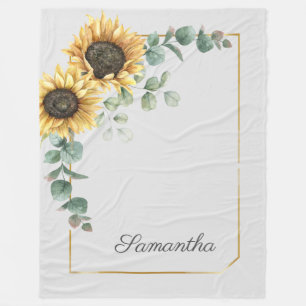 Couverture Polaire Script floral botanique de l'Eucalyptus de tournes