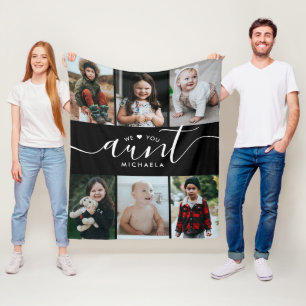 Couverture Polaire Script manuscrit Love You Tante (Nom) 6-Photo