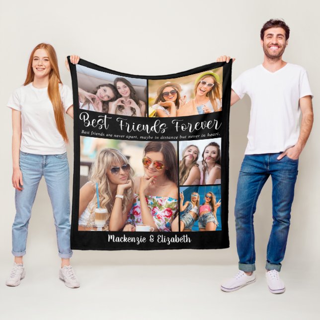 Couverture Polaire Script Moderne Meilleurs Amis Pour Toujours Dire 5 (En situation)