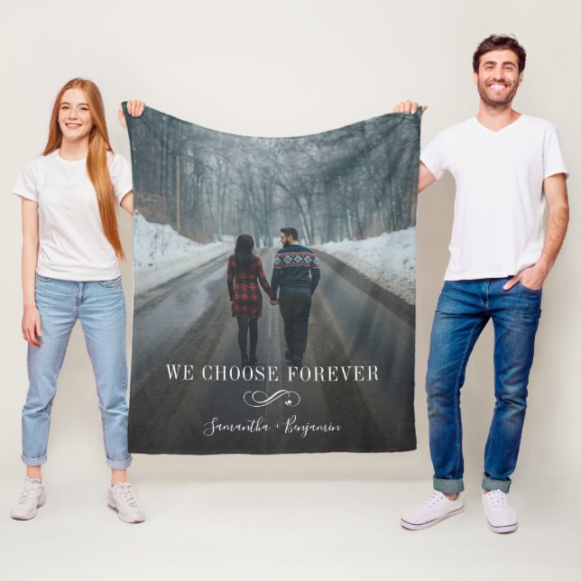 Couverture Polaire Script photo Forever Love Couple (En situation)