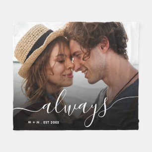 Couverture Polaire Script photo moderne Couple Love Always Family