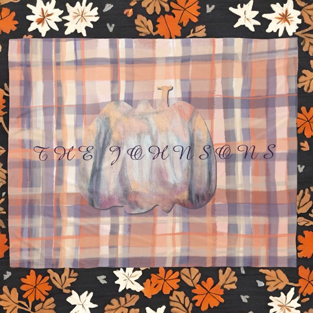 Couverture Polaire Script plaid automne citrouille beige orange plum  (Créateur téléchargé)