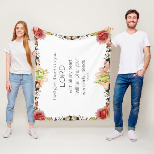 Couverture Polaire Scripture Psaume 9, Floral