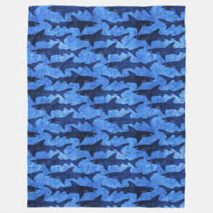Couverture Polaire Se câliner avec quelques requins Drôle Fondu Ble