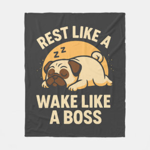 Couverture Polaire Se reposer comme un pug - Se réveiller comme un Bo