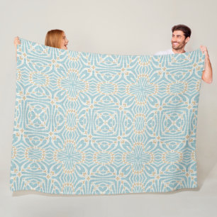 Couverture Polaire Seafoam Green Taupe Brown Hip Bohemian Bali Art
