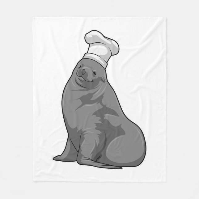 Couverture Polaire Seal as Cook with Chef casquette (Devant)