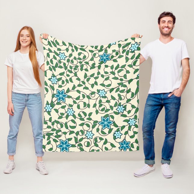 Couverture Polaire Seamless floral pattern on beige background (En situation)