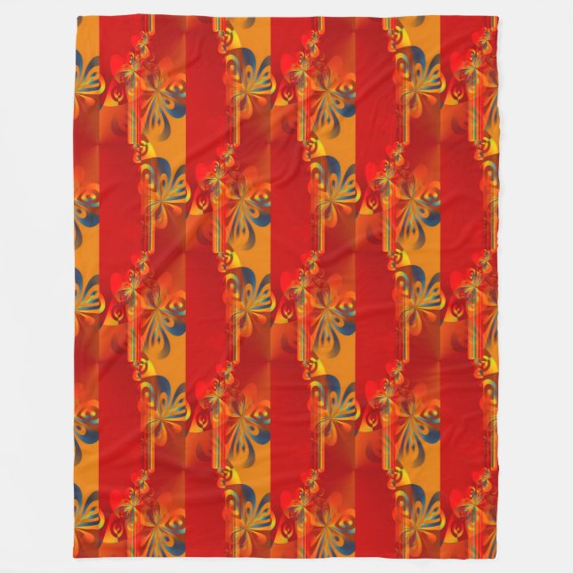 Couverture Polaire Seamless Graphic Design - rouge orange I (Devant)