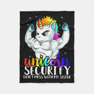 Couverture Polaire Sécurité Licorne N'embêtez Pas Ma Soeur Drôle Fr