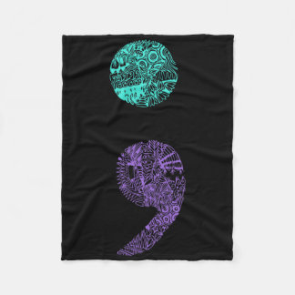Couverture Polaire Semicolon Cadeau Prévention Suicide Sensibilisatio