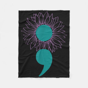 Couverture Polaire Semicolon de tournesol Sensibilisation au suicide