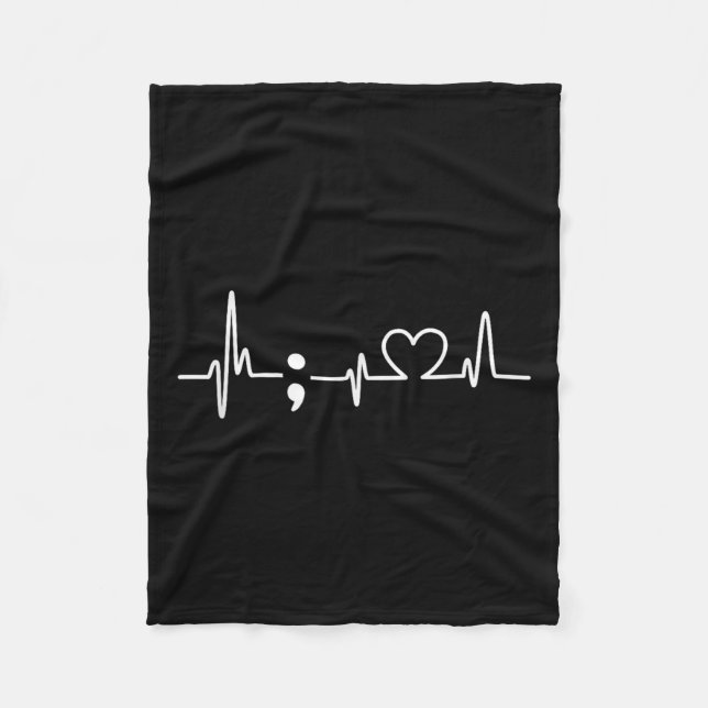 Couverture Polaire Semicolon Heartbeat - Sensibilisation à la prévent (Devant)