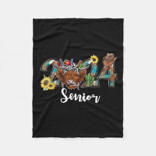 Couverture Polaire Senior 2024 Highland Cow Western Graduation Class