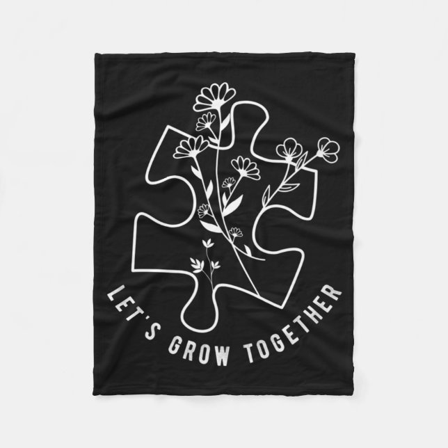 Couverture Polaire Sensibilisation sur l'autisme Enseignant Puzzle Pi (Devant)