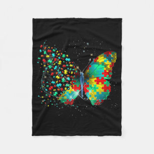 Couverture Polaire Sensibilisation sur l'autisme Papillon Peace Lover